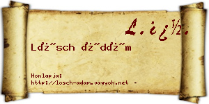 Lösch Ádám névjegykártya